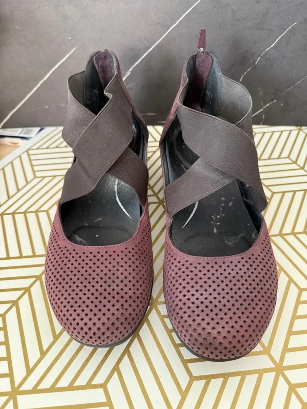 DANSKO Laura Purple Nubuck Slip On Back Zip Wedge | Size 41